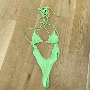 Kamari Swim - Limon Criss Cross One Piece Swimsuit in Lime Green